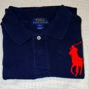 BOYS RALPH LAUREN NAVY BLUE BIG PONY POLO SZ 14